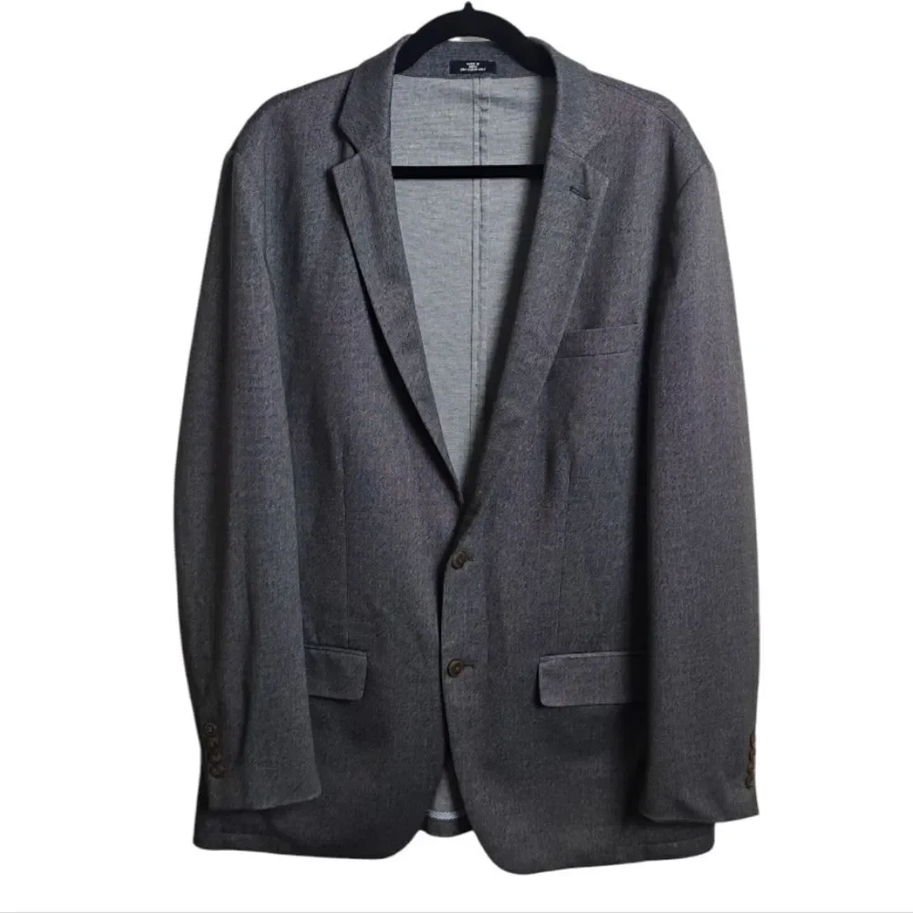 Haggar In Motion Tailored Fit The Knit Blazer In Gray Size 44 L